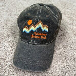 Yellowstone National Park Hat Brown Mountains Embroidered Contrast Stitch